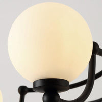 Black 14 Lights Chandelier Light Fixture Traditional Frosted Glass Molecular Pendant Lamp - Rebooters