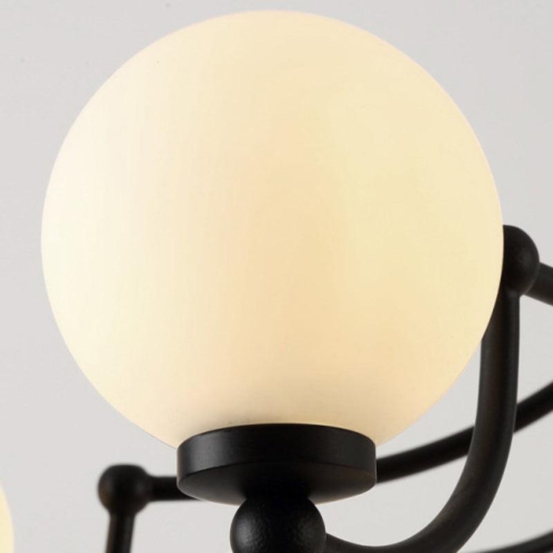 Black 14 Lights Chandelier Light Fixture Traditional Frosted Glass Molecular Pendant Lamp - Rebooters