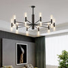 Radial Shaped Living Room Ceiling Lighting Metallic Postmodern LED Chandelier Light Fixture - Rebooters