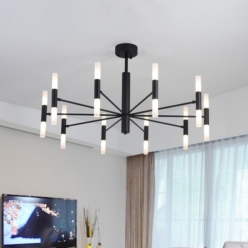 Radial Shaped Living Room Ceiling Lighting Metallic Postmodern LED Chandelier Light Fixture - Rebooters