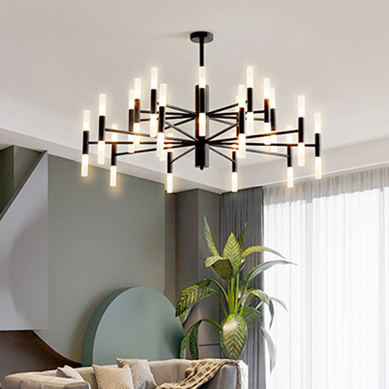 Radial Shaped Living Room Ceiling Lighting Metallic Postmodern LED Chandelier Light Fixture - Rebooters