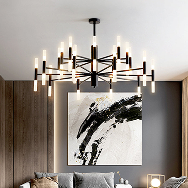 Radial Shaped Living Room Ceiling Lighting Metallic Postmodern LED Chandelier Light Fixture - Rebooters