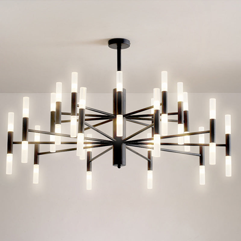 Radial Shaped Living Room Ceiling Lighting Metallic Postmodern LED Chandelier Light Fixture - Rebooters