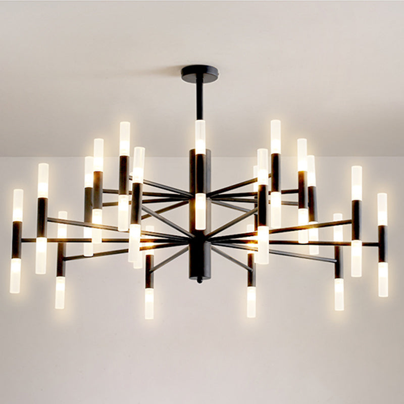 Radial Shaped Living Room Ceiling Lighting Metallic Postmodern LED Chandelier Light Fixture - Rebooters