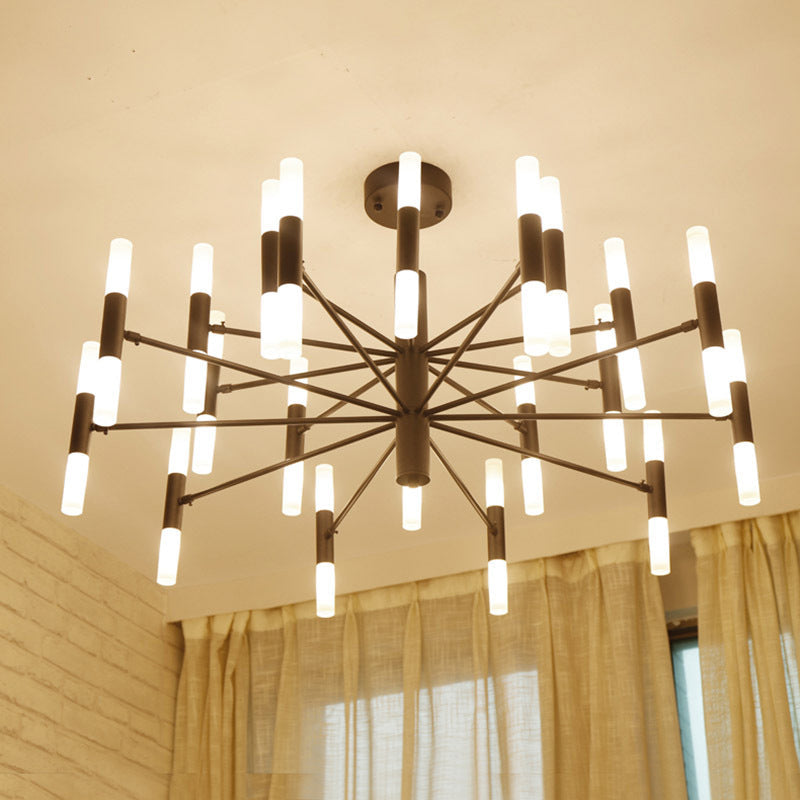 Radial Shaped Living Room Ceiling Lighting Metallic Postmodern LED Chandelier Light Fixture - Rebooters