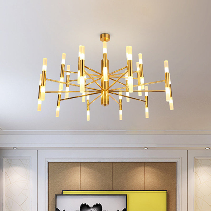 Radial Shaped Living Room Ceiling Lighting Metallic Postmodern LED Chandelier Light Fixture - Rebooters