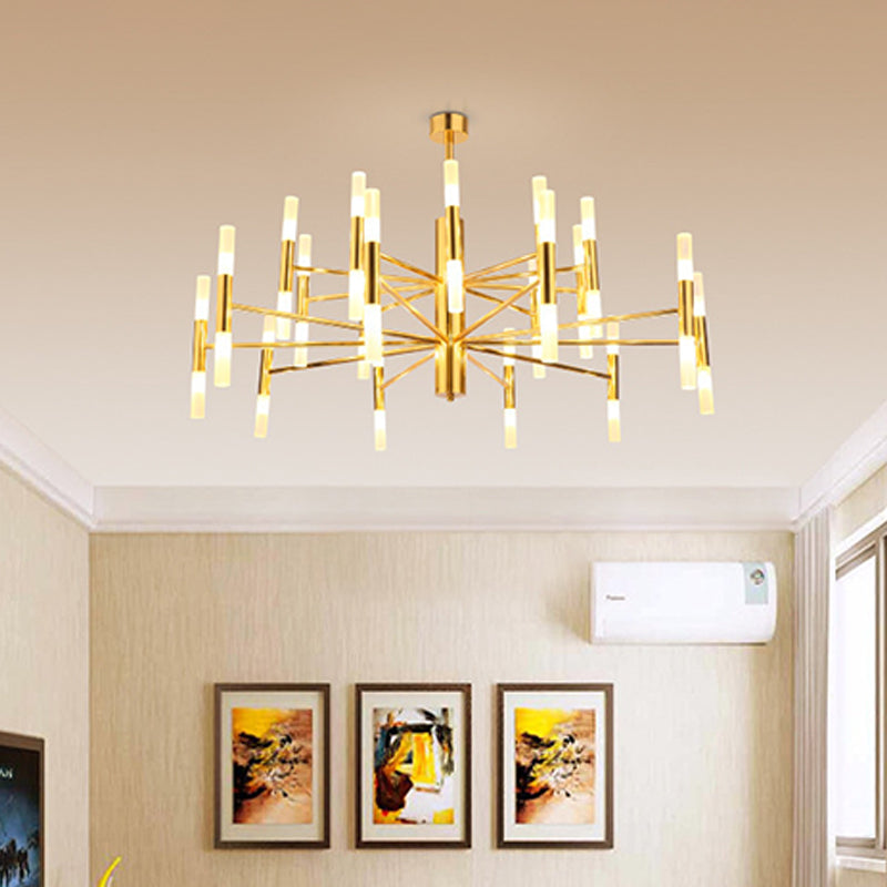 Radial Shaped Living Room Ceiling Lighting Metallic Postmodern LED Chandelier Light Fixture - Rebooters