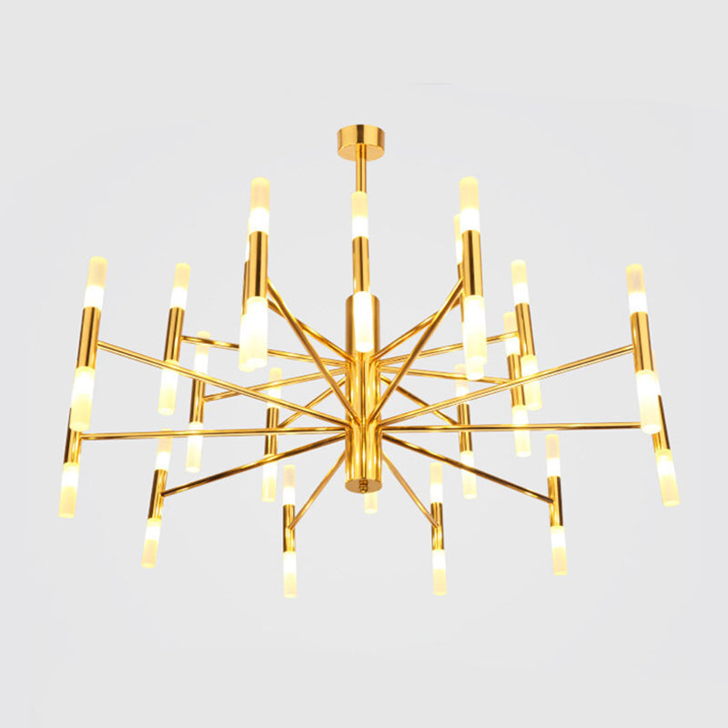 Radial Shaped Living Room Ceiling Lighting Metallic Postmodern LED Chandelier Light Fixture - Rebooters