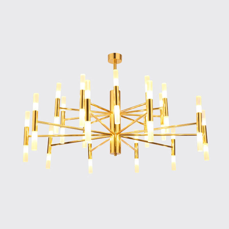 Radial Shaped Living Room Ceiling Lighting Metallic Postmodern LED Chandelier Light Fixture - Rebooters
