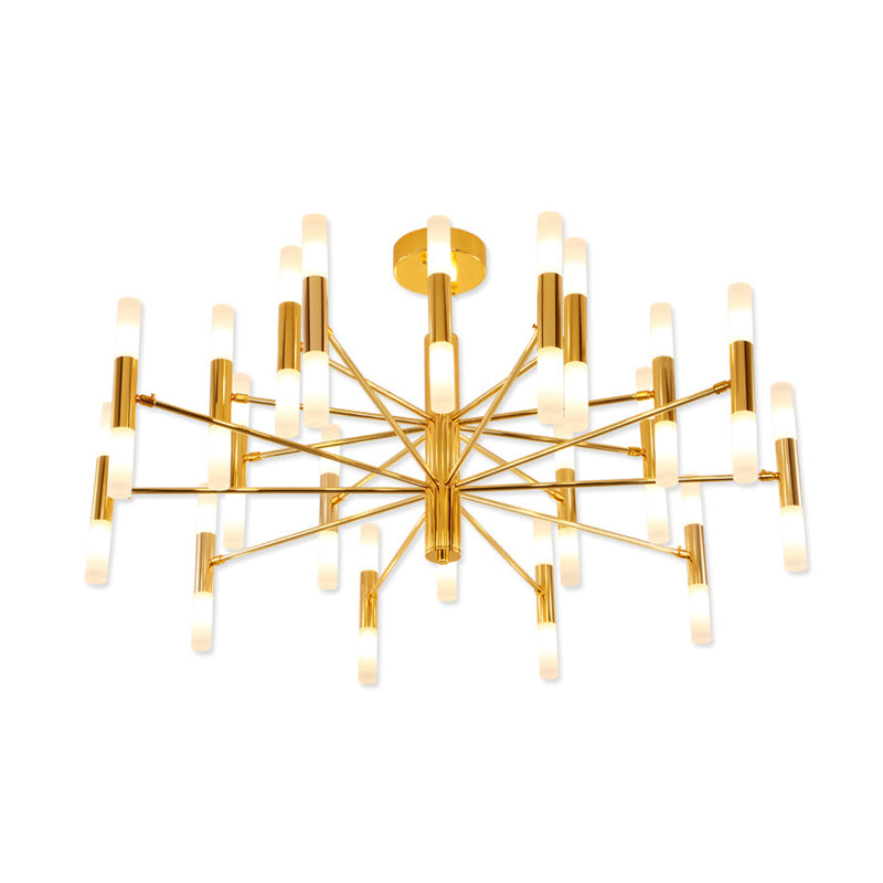 Radial Shaped Living Room Ceiling Lighting Metallic Postmodern LED Chandelier Light Fixture - Rebooters