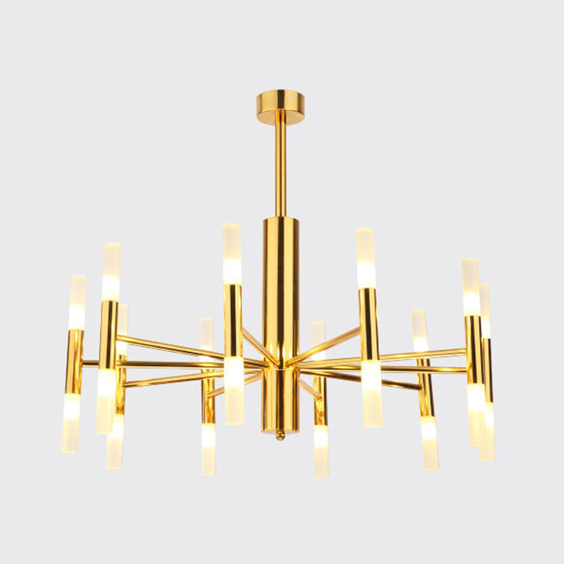 Radial Shaped Living Room Ceiling Lighting Metallic Postmodern LED Chandelier Light Fixture - Rebooters