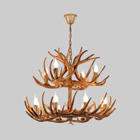 Antler Shape Resin Chandelier Light Rustic Pendant Fixture - Rebooters