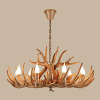 Antler Shape Resin Chandelier Light Rustic Pendant Fixture - Rebooters