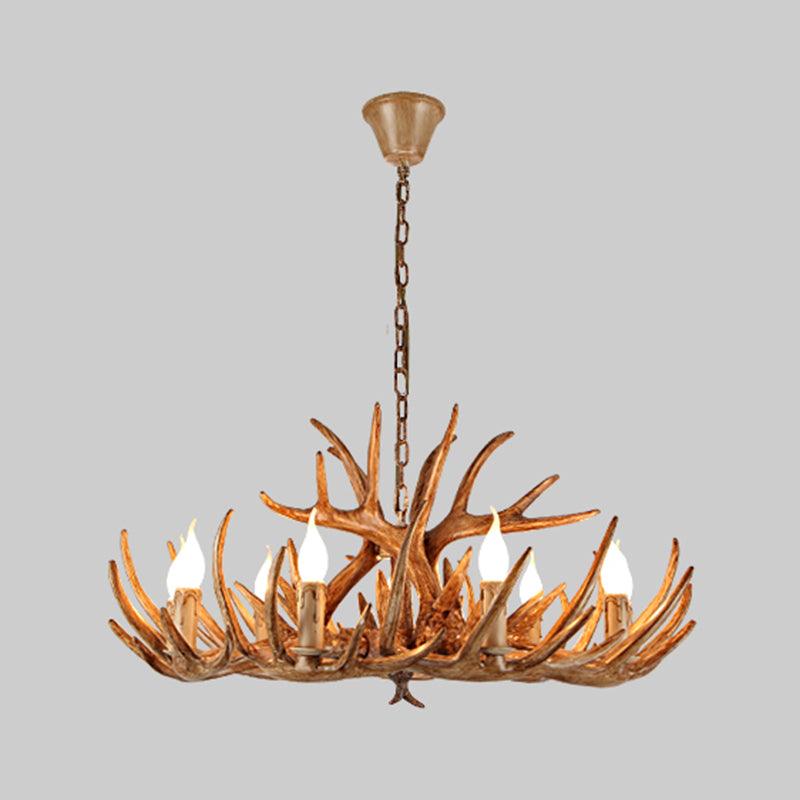 Antler Shape Resin Chandelier Light Rustic Pendant Fixture - Rebooters