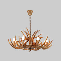 Antler Shape Resin Chandelier Light Rustic Pendant Fixture - Rebooters
