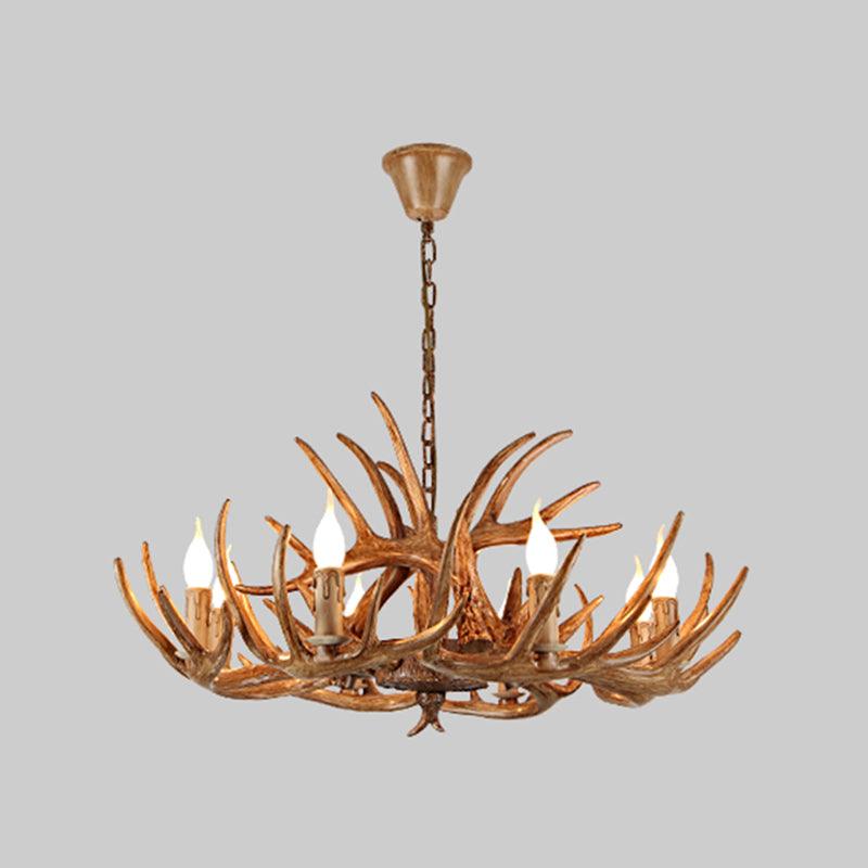 Antler Shape Resin Chandelier Light Rustic Pendant Fixture - Rebooters
