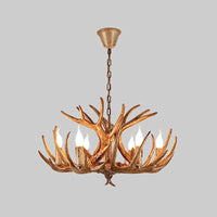 Antler Shape Resin Chandelier Light Rustic Pendant Fixture - Rebooters