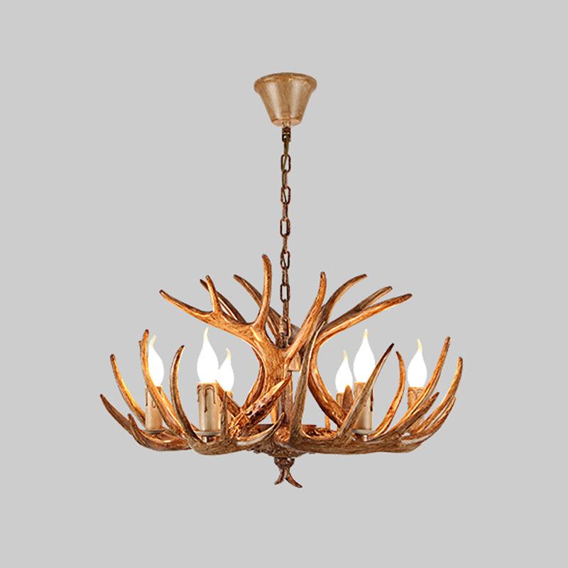 Antler Shape Resin Chandelier Light Rustic Pendant Fixture - Rebooters