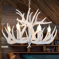 Antler Shaped Dining Room Chandelier Lighting Classic Resin White Pendant Light Fixture - Rebooters