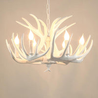 Antler Shaped Dining Room Chandelier Lighting Classic Resin White Pendant Light Fixture - Rebooters