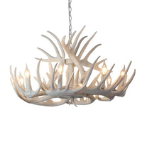 Antler Shaped Dining Room Chandelier Lighting Classic Resin White Pendant Light Fixture - Rebooters