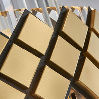 Artistic Round Suspension Lighting Clear Crystal Chandelier Gold - Rebooters