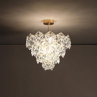 Cone Shaped Ceiling Lighting Postmodern Gold Crystal Chandelier - Rebooters