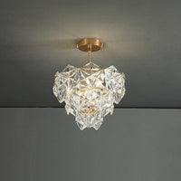 Cone Shaped Ceiling Lighting Postmodern Gold Crystal Chandelier - Rebooters