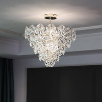 Cone Shaped Ceiling Lighting Postmodern Gold Crystal Chandelier - Rebooters