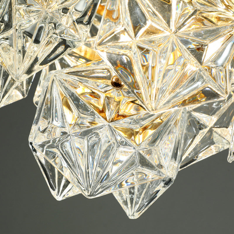 Cone Shaped Ceiling Lighting Postmodern Gold Crystal Chandelier - Rebooters