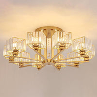 Artistic Radial Suspension Light Metallic Living Room Chandelier - Rebooters