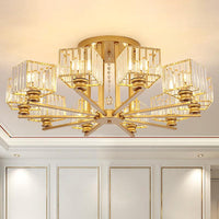 Artistic Radial Suspension Light Metallic Living Room Chandelier - Rebooters