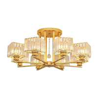 Artistic Radial Suspension Light Metallic Living Room Chandelier - Rebooters