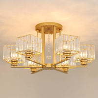 Artistic Radial Suspension Light Metallic Living Room Chandelier - Rebooters