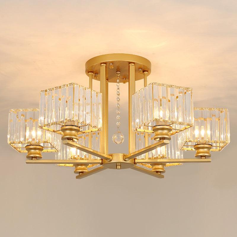 Artistic Radial Suspension Light Metallic Living Room Chandelier - Rebooters