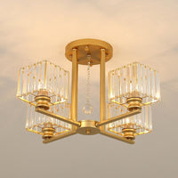 Artistic Radial Suspension Light Metallic Living Room Chandelier - Rebooters