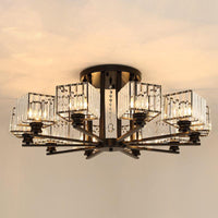 Artistic Radial Suspension Light Metallic Living Room Chandelier - Rebooters