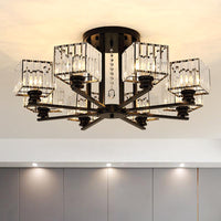 Artistic Radial Suspension Light Metallic Living Room Chandelier - Rebooters