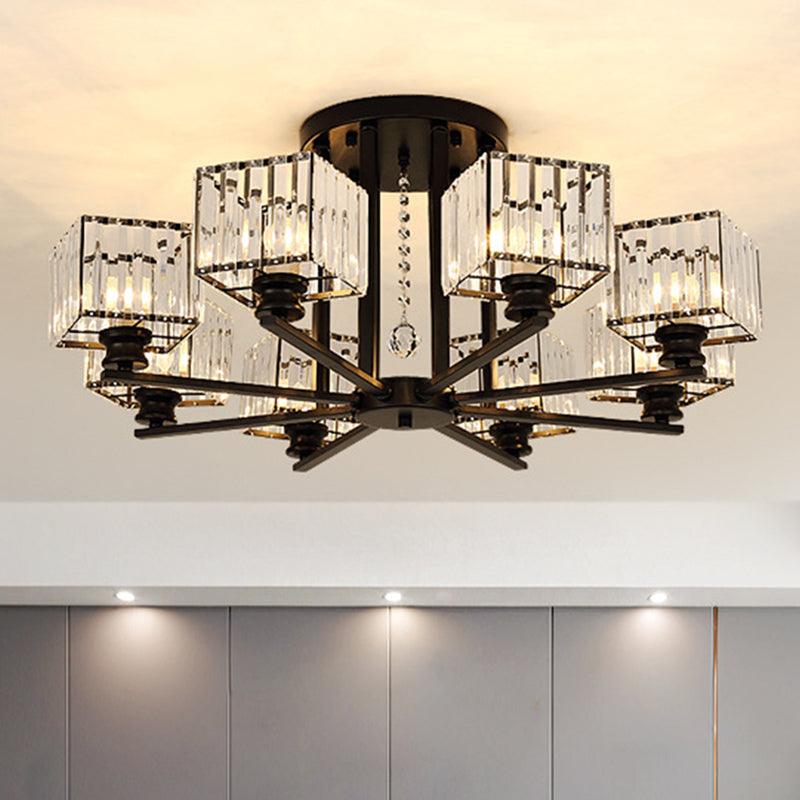 Artistic Radial Suspension Light Metallic Living Room Chandelier - Rebooters