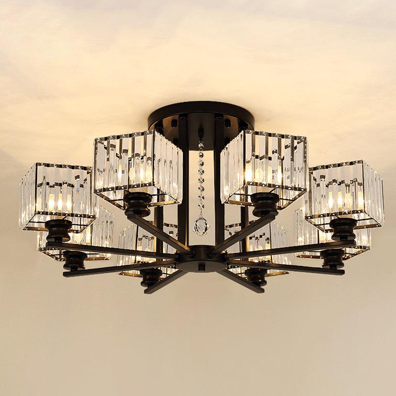 Artistic Radial Suspension Light Metallic Living Room Chandelier - Rebooters