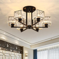 Artistic Radial Suspension Light Metallic Living Room Chandelier - Rebooters