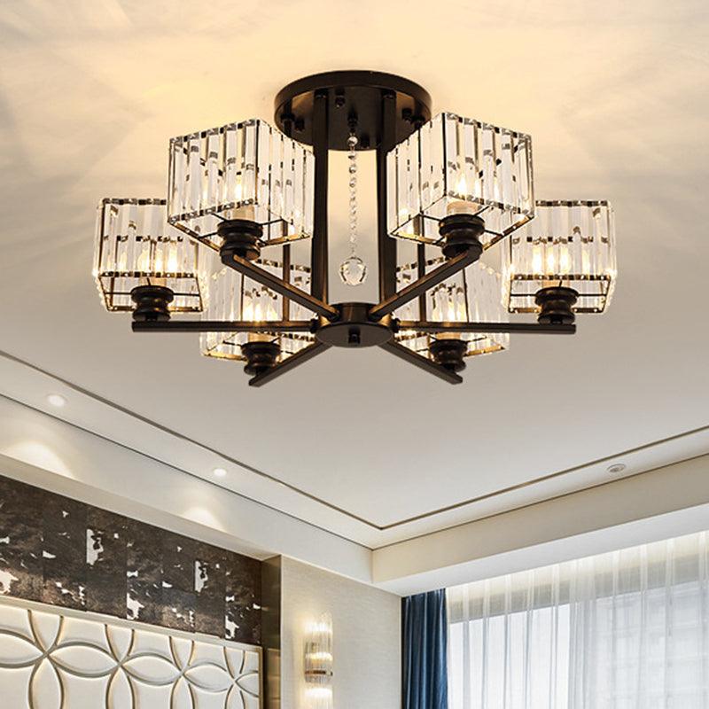 Artistic Radial Suspension Light Metallic Living Room Chandelier - Rebooters