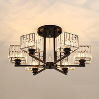 Artistic Radial Suspension Light Metallic Living Room Chandelier - Rebooters