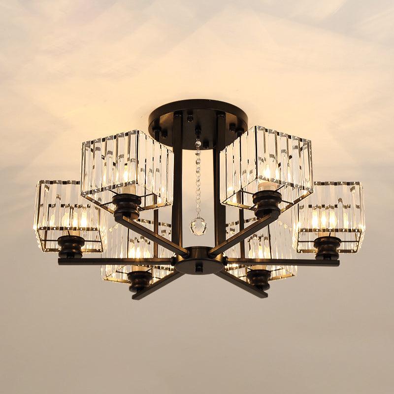 Artistic Radial Suspension Light Metallic Living Room Chandelier - Rebooters