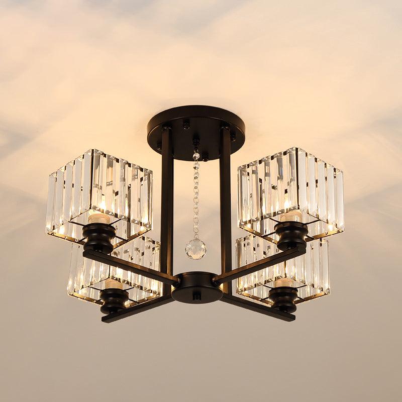 Artistic Radial Suspension Light Metallic Living Room Chandelier - Rebooters