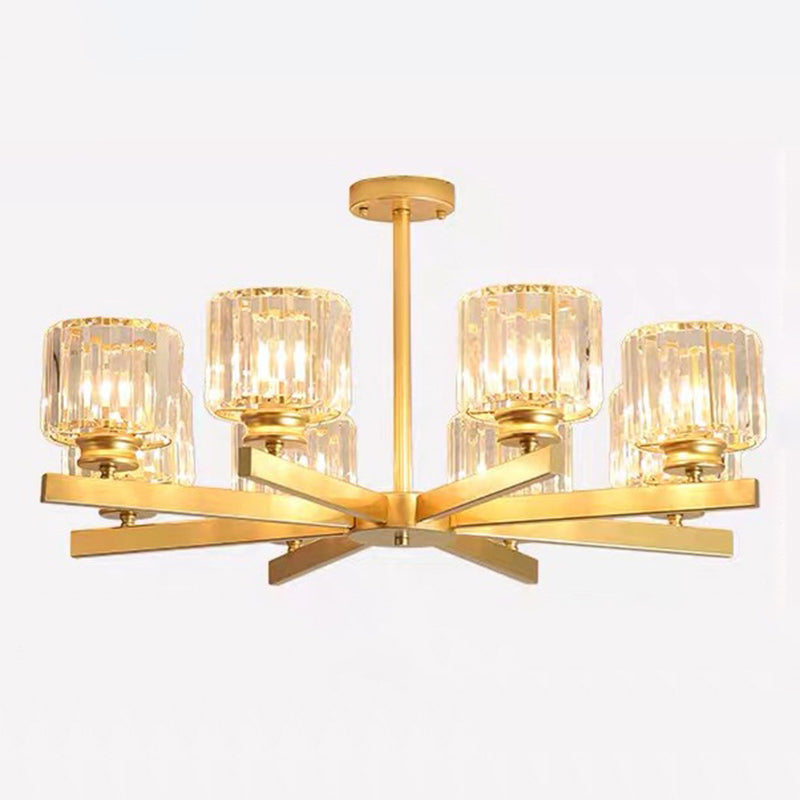 Tri-Prism Crystal Cylindrical Shade Chandelier Pendant Light - Rebooters