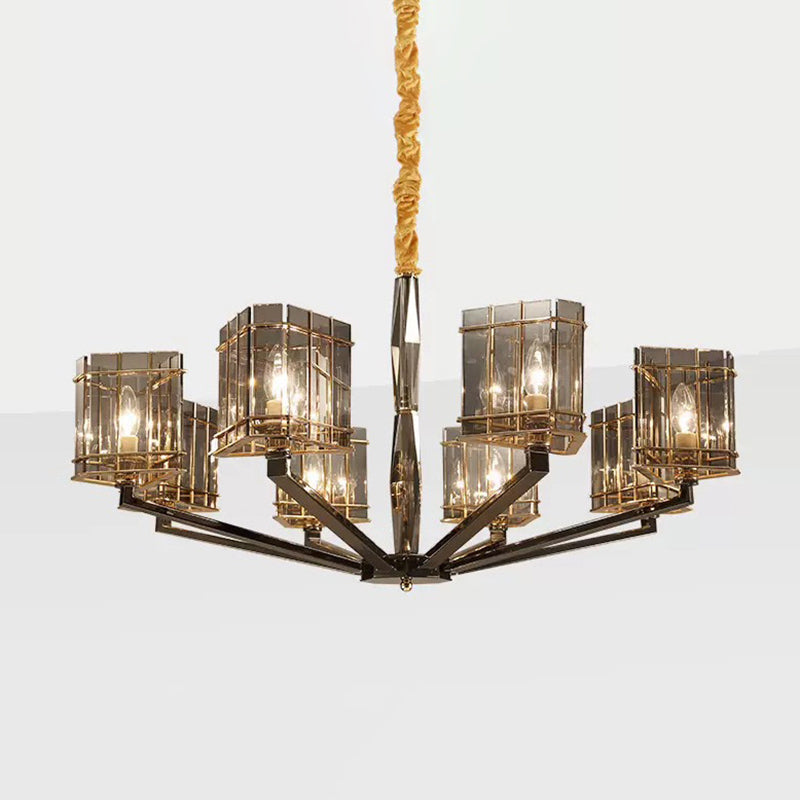 Triangle Chandelier Light Simplicity Smoked Glass Pendant - Rebooters