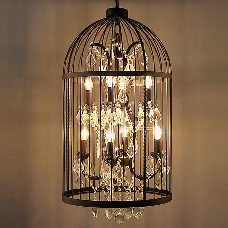 Birdcage Restaurant Ceiling Chandelier Farmhouse Crystal Light - Rebooters