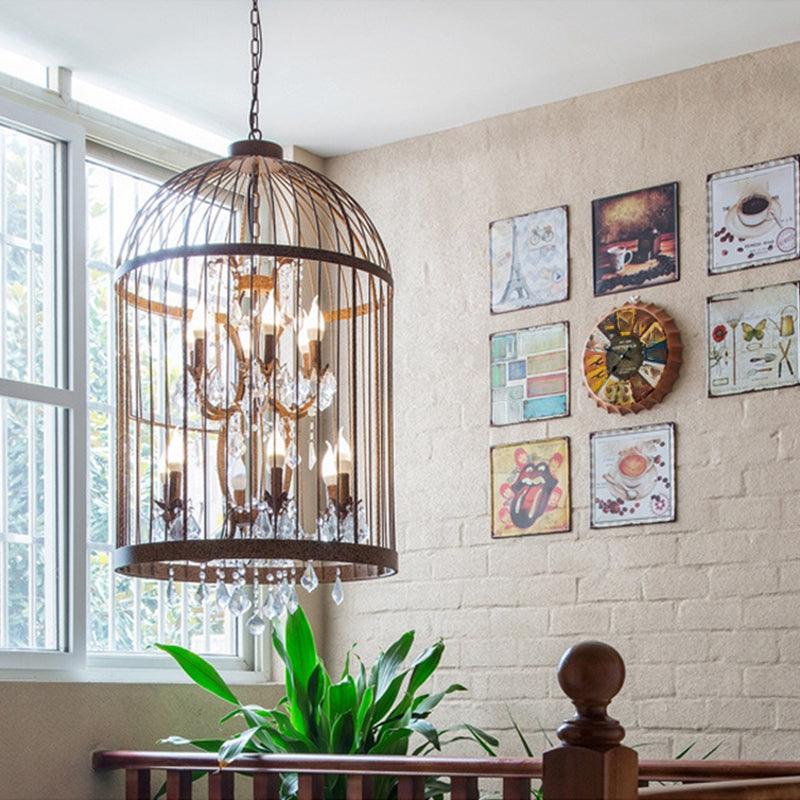Birdcage Restaurant Ceiling Chandelier Farmhouse Crystal Light - Rebooters