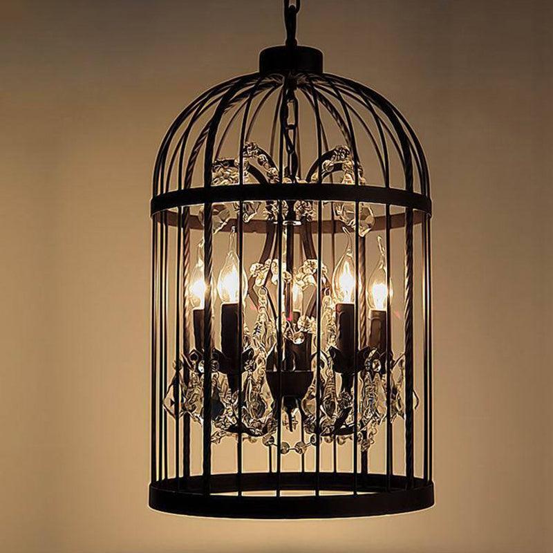 Birdcage Restaurant Ceiling Chandelier Farmhouse Crystal Light - Rebooters